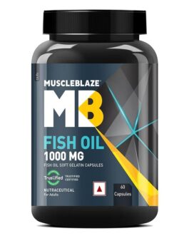 MuscleBlaze Omega 3 Fish Oil (1000 mg) with 180mg EPA and 120mg DHA 60 capsules