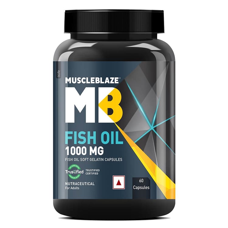 muscleblaze omega 3 fish oil (1000 mg) with 180mg epa and 120mg dha 60 capsules